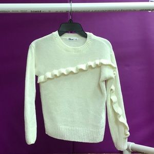 Ruffled Polyester Cozy Sweater